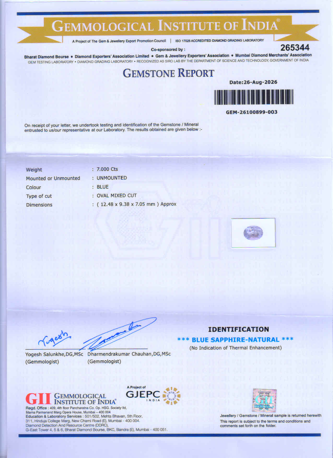 Natural Blue Sapphire view 3